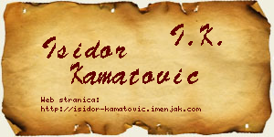 Isidor Kamatović vizit kartica